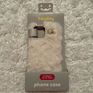 heyday Alpine iPhone 16e, 15, 14 &13 Faux Fur Case Cream